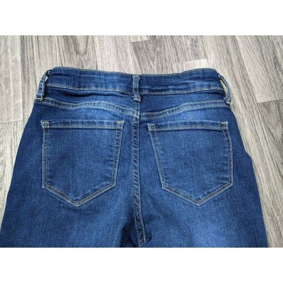 Old Navy Womens Blue The Rockstar Mid Rise Slim Fit Cropped Jeans Size 0 Regular - Picture 3 of 11